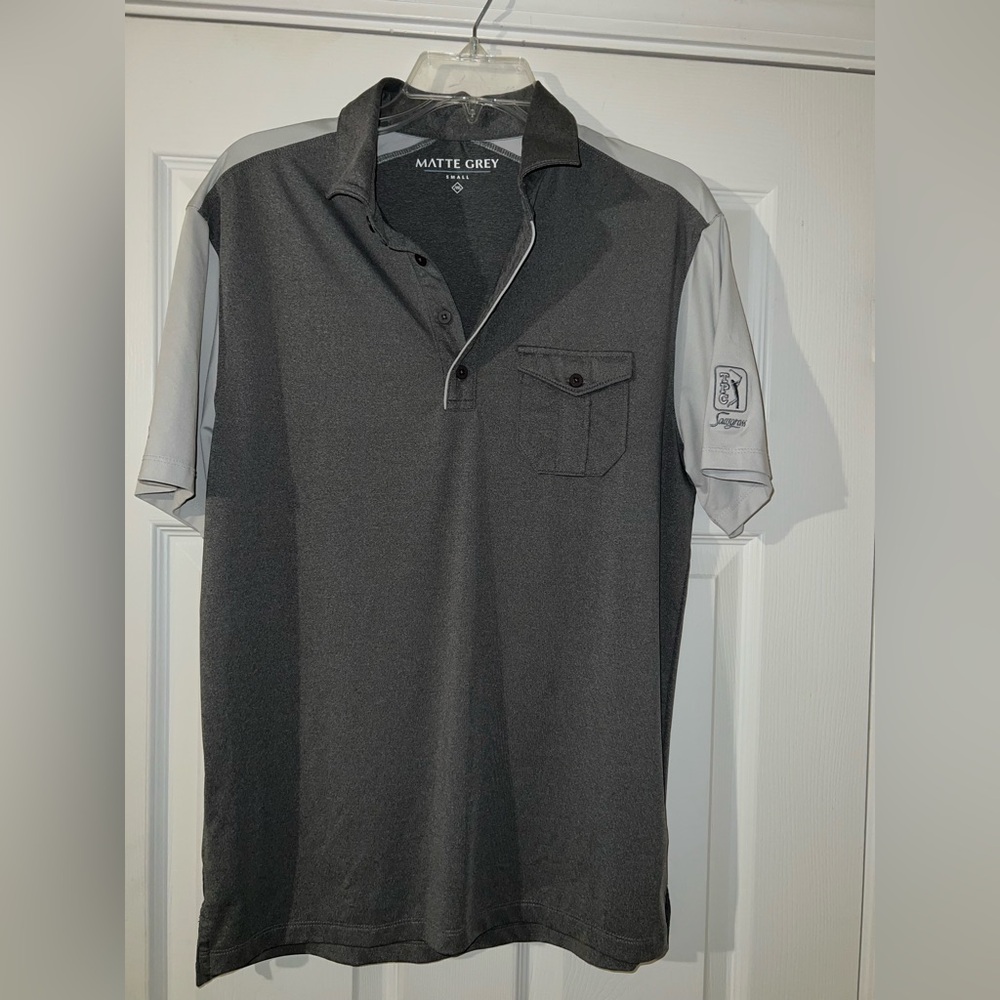 TPC SAWGRASS GOLF COURSE MATTE GREY POLO size Small